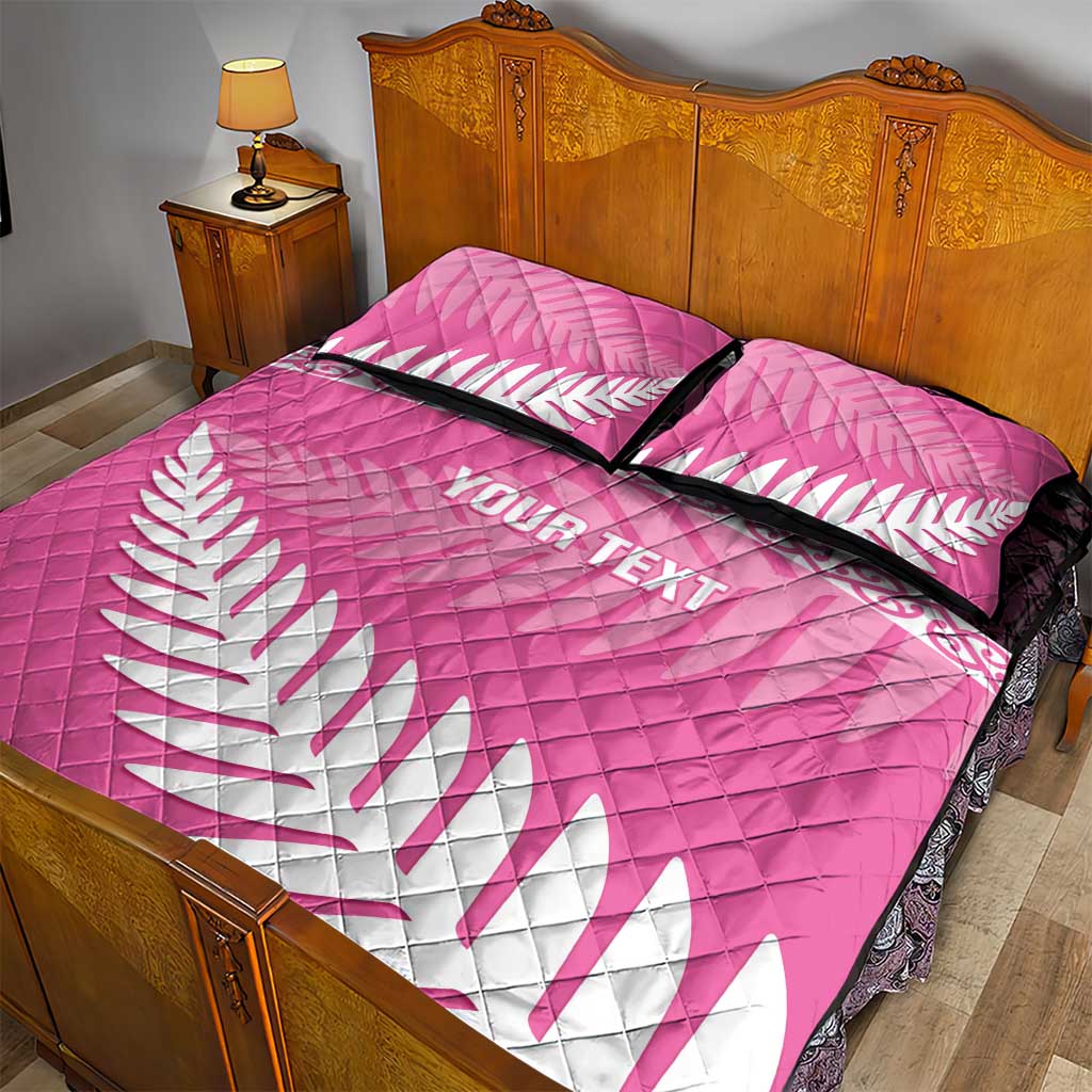 Custom New Zealand Aotearoa Cricket Quilt Bed Set Go White Silver Fern - Vibe Hoodie Shop