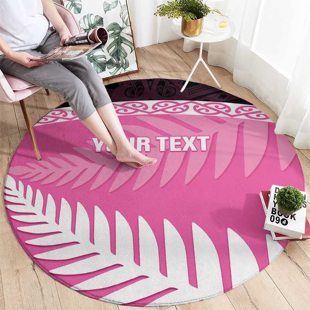 Custom New Zealand Aotearoa Cricket Round Carpet Go White Silver Fern