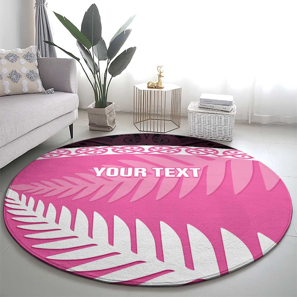 Custom New Zealand Aotearoa Cricket Round Carpet Go White Silver Fern