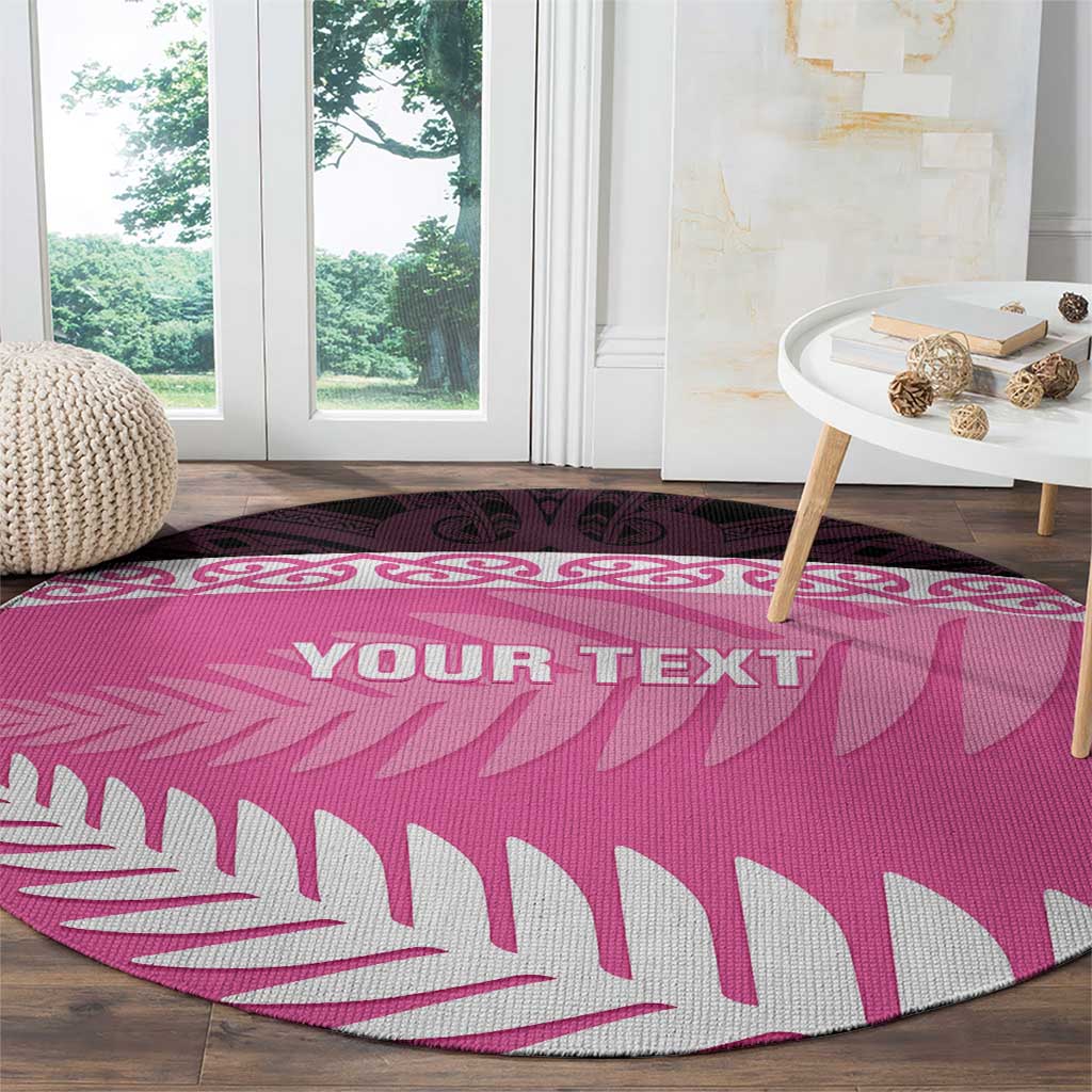 Custom New Zealand Aotearoa Cricket Round Carpet Go White Silver Fern