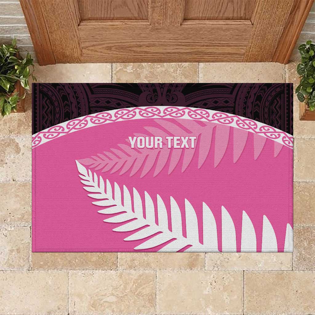 Custom New Zealand Aotearoa Cricket Rubber Doormat Go White Silver Fern