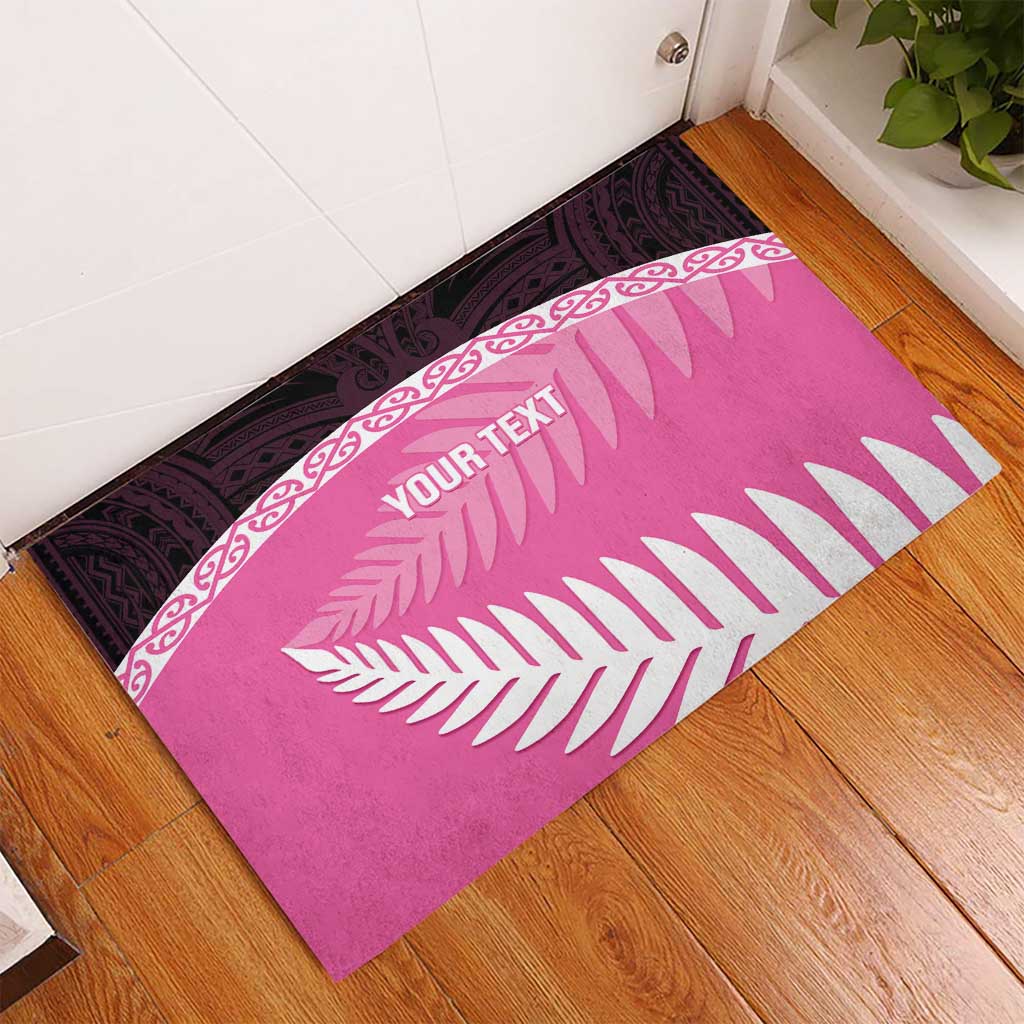 Custom New Zealand Aotearoa Cricket Rubber Doormat Go White Silver Fern