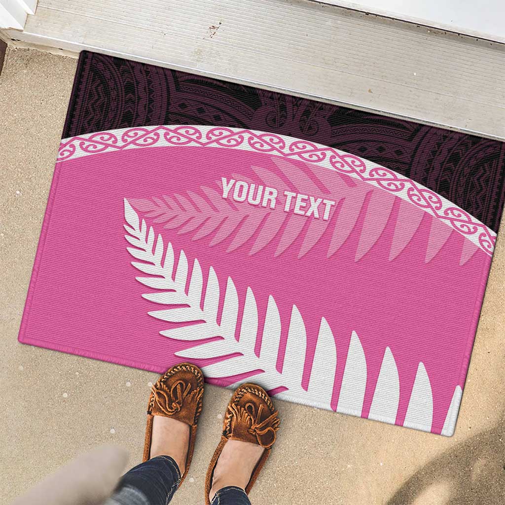 Custom New Zealand Aotearoa Cricket Rubber Doormat Go White Silver Fern