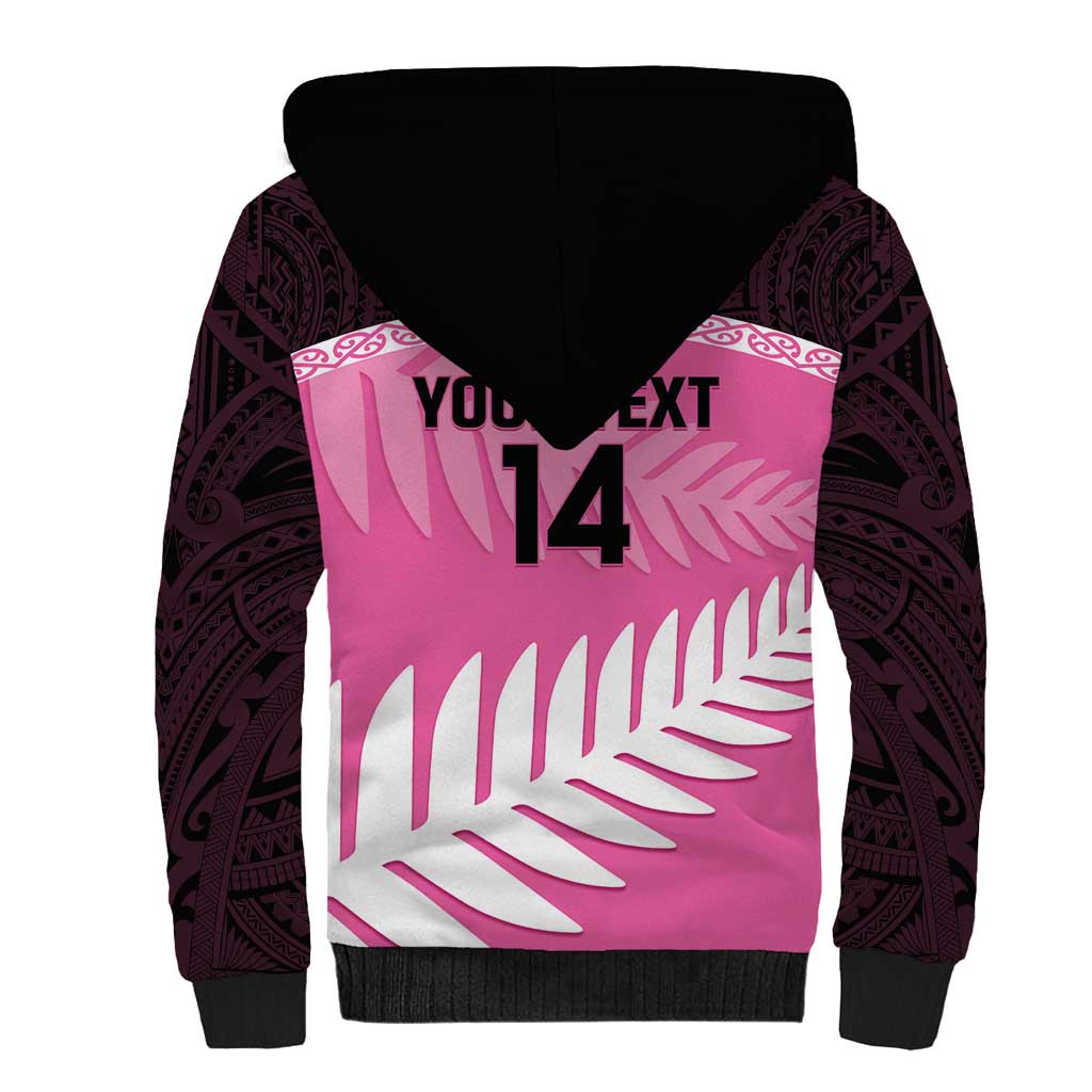 Custom New Zealand Aotearoa Cricket Sherpa Hoodie Go White Silver Fern - Vibe Hoodie Shop