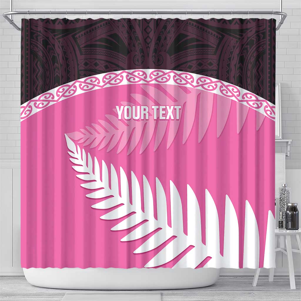 Custom New Zealand Aotearoa Cricket Shower Curtain Go White Silver Fern