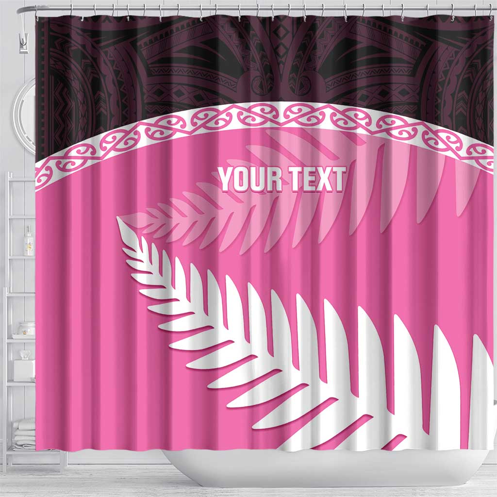 Custom New Zealand Aotearoa Cricket Shower Curtain Go White Silver Fern