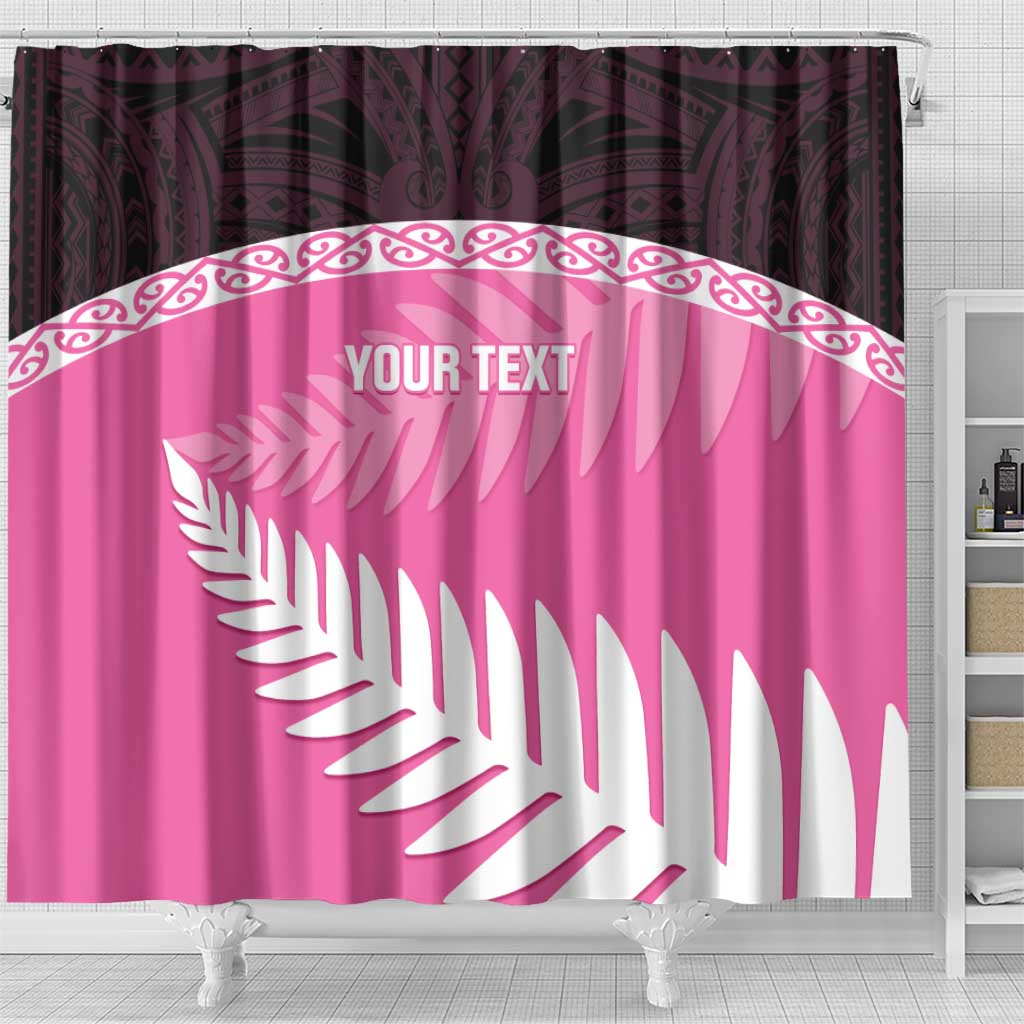 Custom New Zealand Aotearoa Cricket Shower Curtain Go White Silver Fern