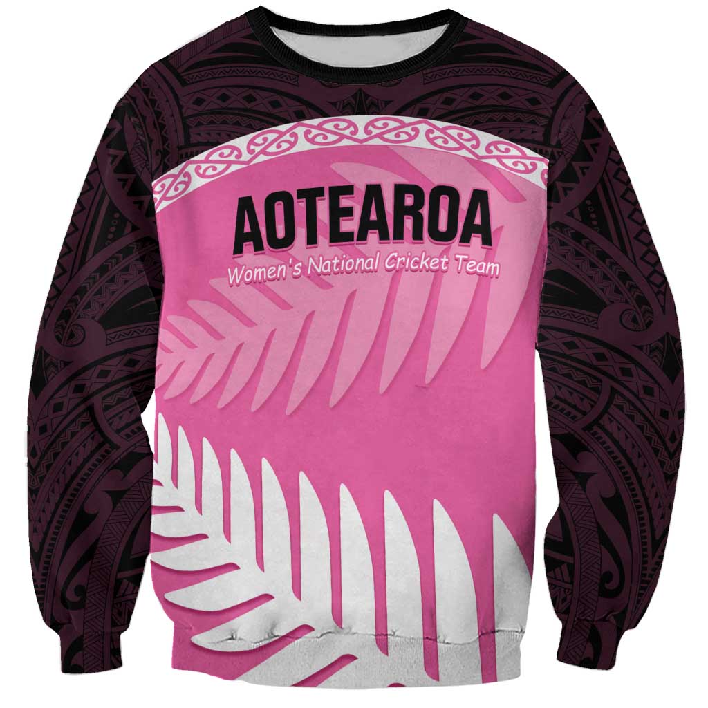 Custom New Zealand Aotearoa Cricket Sweatshirt Go White Silver Fern - Vibe Hoodie Shop