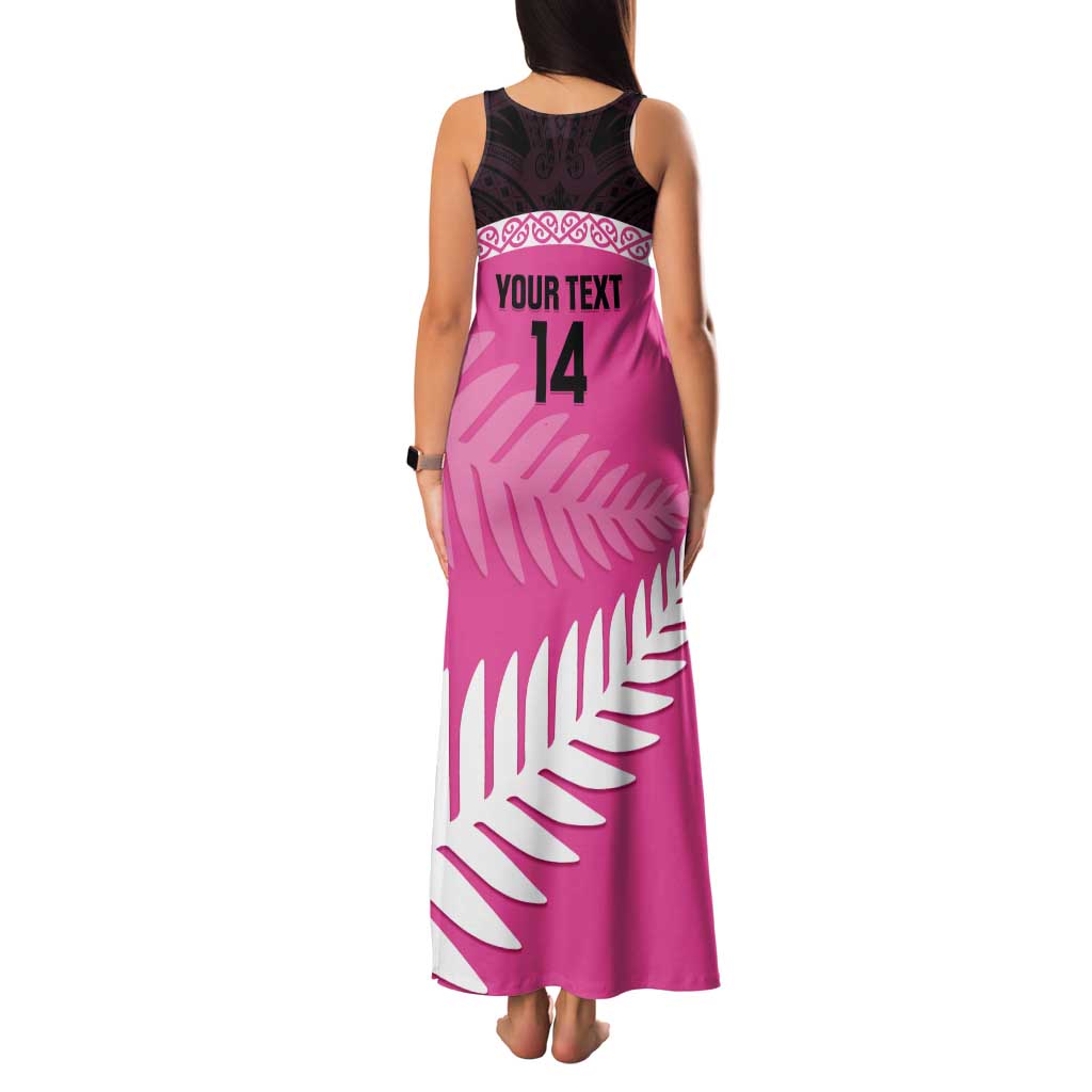 Custom New Zealand Aotearoa Cricket Tank Maxi Dress Go White Silver Fern