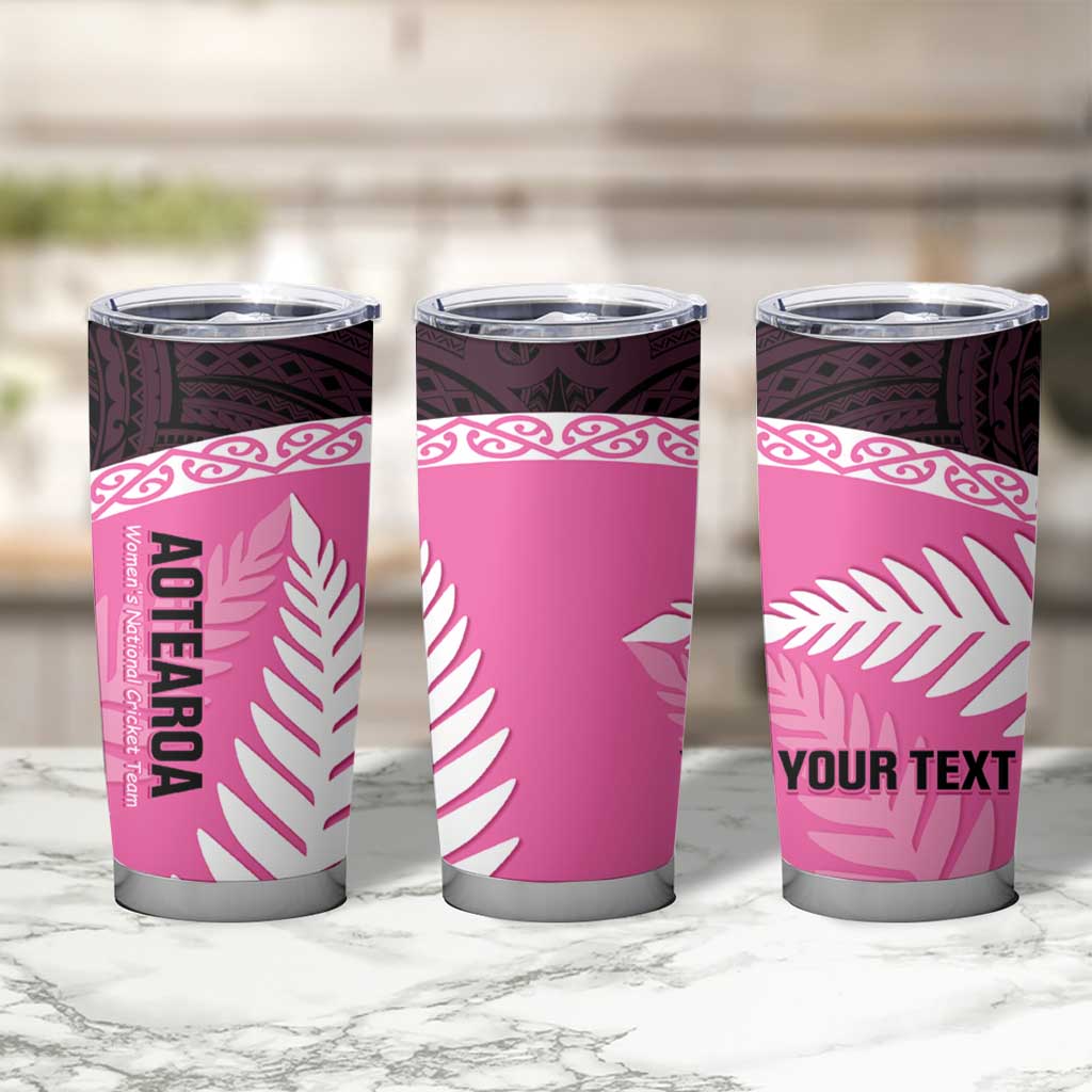 Personalised Aotearoa Cricket Tumbler Cup Go White Silver Fern