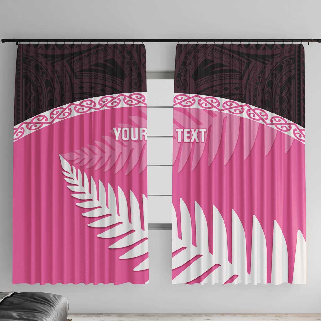 Custom New Zealand Aotearoa Cricket Window Curtain Go White Silver Fern