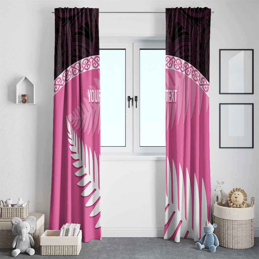 Custom New Zealand Aotearoa Cricket Window Curtain Go White Silver Fern