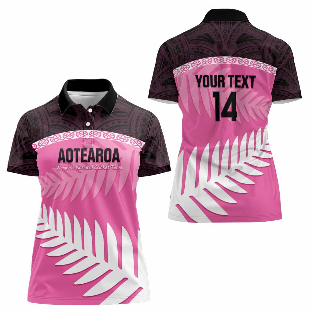 Custom New Zealand Aotearoa Cricket Women Polo Shirt Go White Silver Fern - Vibe Hoodie Shop