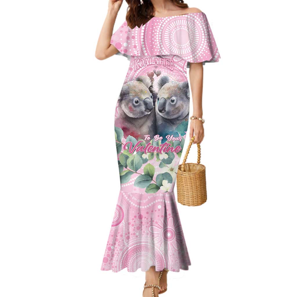 Australia Koala Valentine's Day Family Matching Mermaid Dress and Hawaiian Shirt Koalified To Be Your Valentine