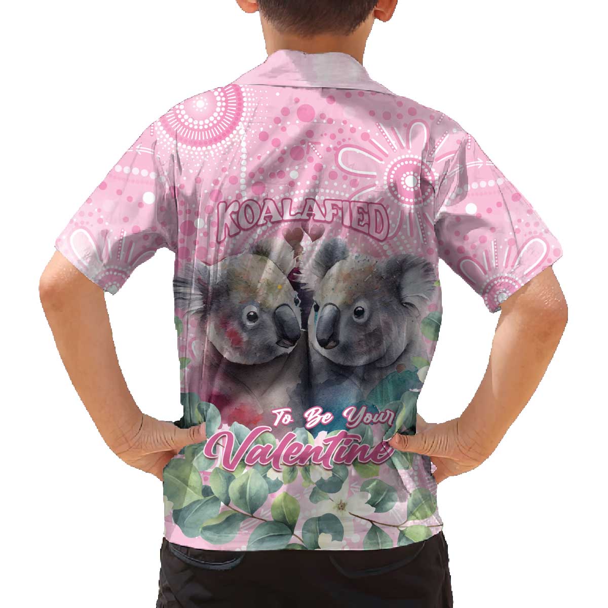 Australia Koala Valentine's Day Family Matching Off The Shoulder Long Sleeve Dress and Hawaiian Shirt Koalified To Be Your Valentine