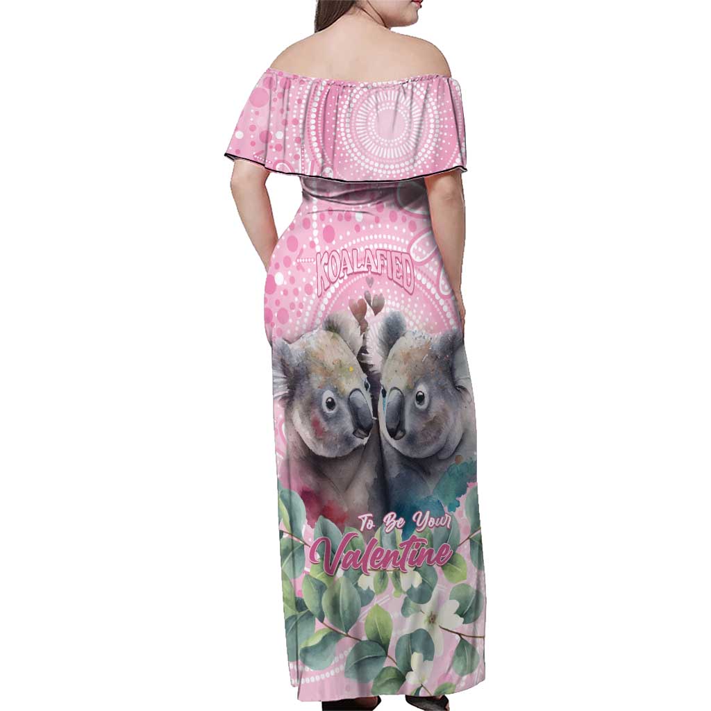 Australia Koala Valentine's Day Family Matching Off Shoulder Maxi Dress and Hawaiian Shirt Koalified To Be Your Valentine