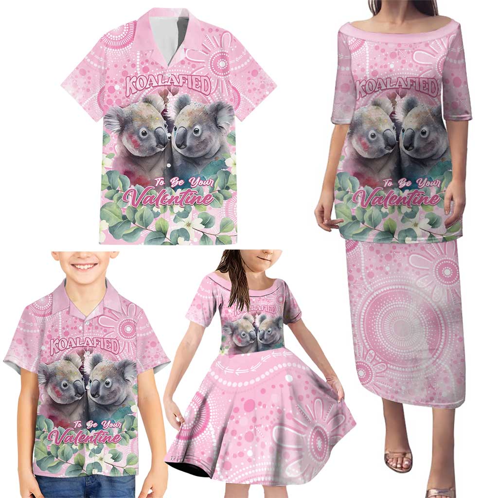 Australia Koala Valentine's Day Family Matching Puletasi and Hawaiian Shirt Koalified To Be Your Valentine