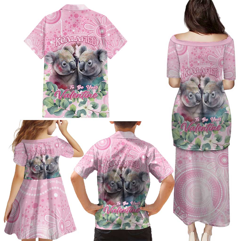 Australia Koala Valentine's Day Family Matching Puletasi and Hawaiian Shirt Koalified To Be Your Valentine