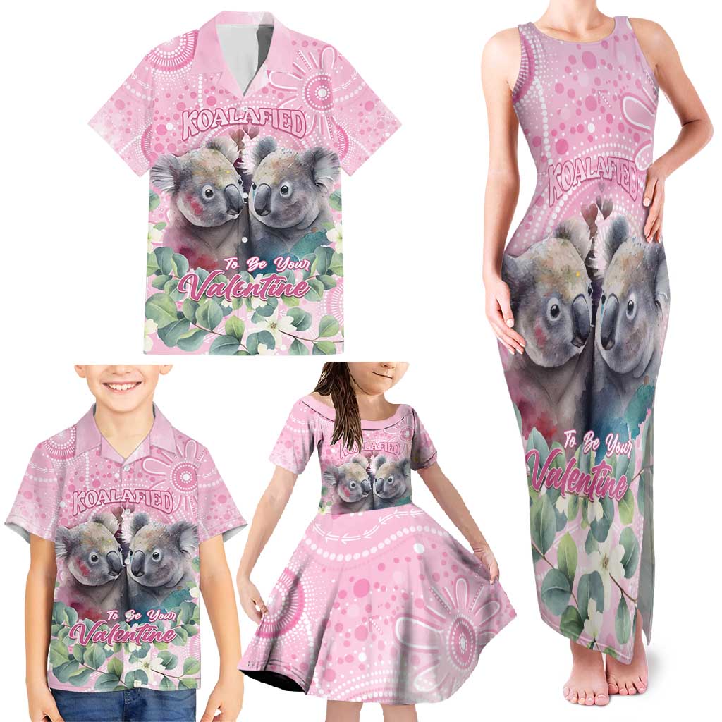 Australia Koala Valentine's Day Family Matching Tank Maxi Dress and Hawaiian Shirt Koalified To Be Your Valentine