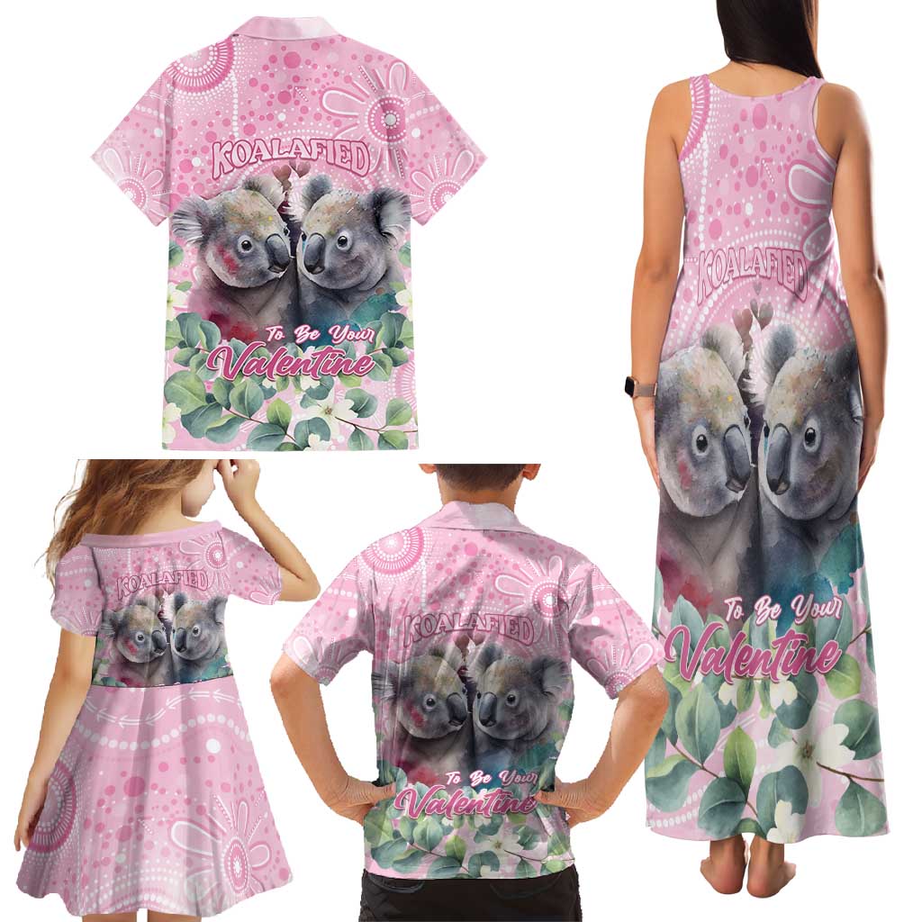 Australia Koala Valentine's Day Family Matching Tank Maxi Dress and Hawaiian Shirt Koalified To Be Your Valentine