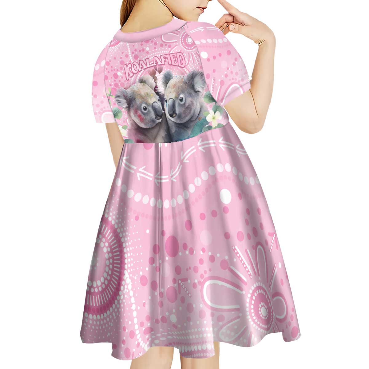 Australia Koala Valentine's Day Kid Short Sleeve Dress Koalified To Be Your Valentine - Vibe Hoodie Shop