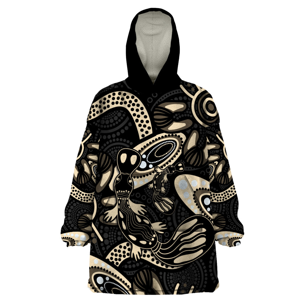 Australia Mothers Day Wearable Blanket Hoodie Mom And Baby Platypus Aboriginal Art - Vibe Hoodie Shop