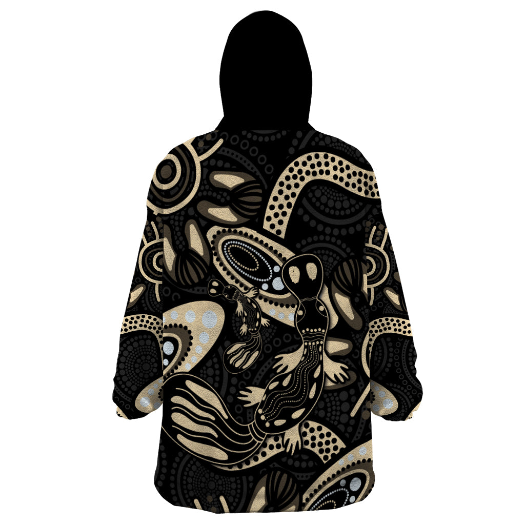 Australia Mothers Day Wearable Blanket Hoodie Mom And Baby Platypus Aboriginal Art - Vibe Hoodie Shop