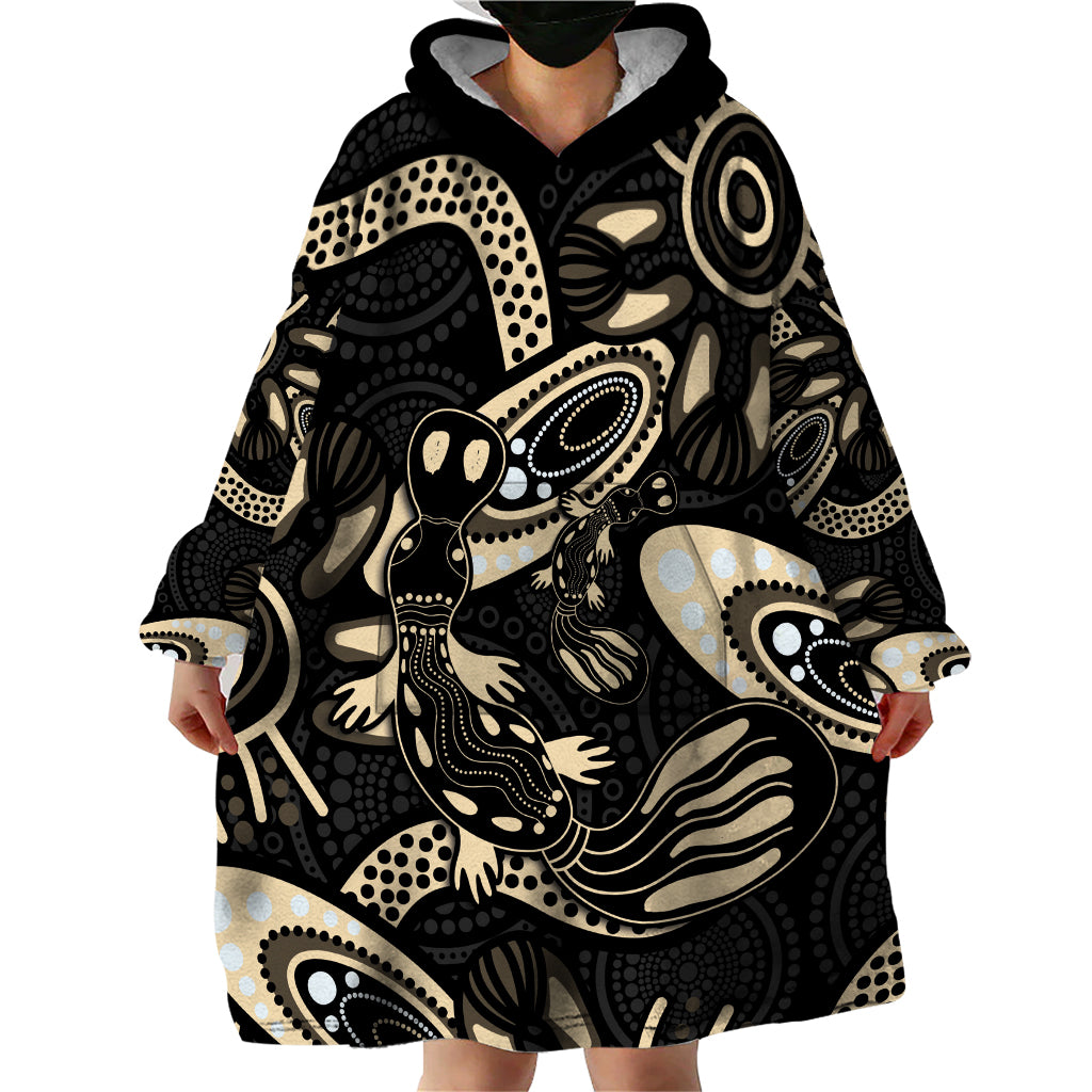 Australia Mothers Day Wearable Blanket Hoodie Mom And Baby Platypus Aboriginal Art - Vibe Hoodie Shop