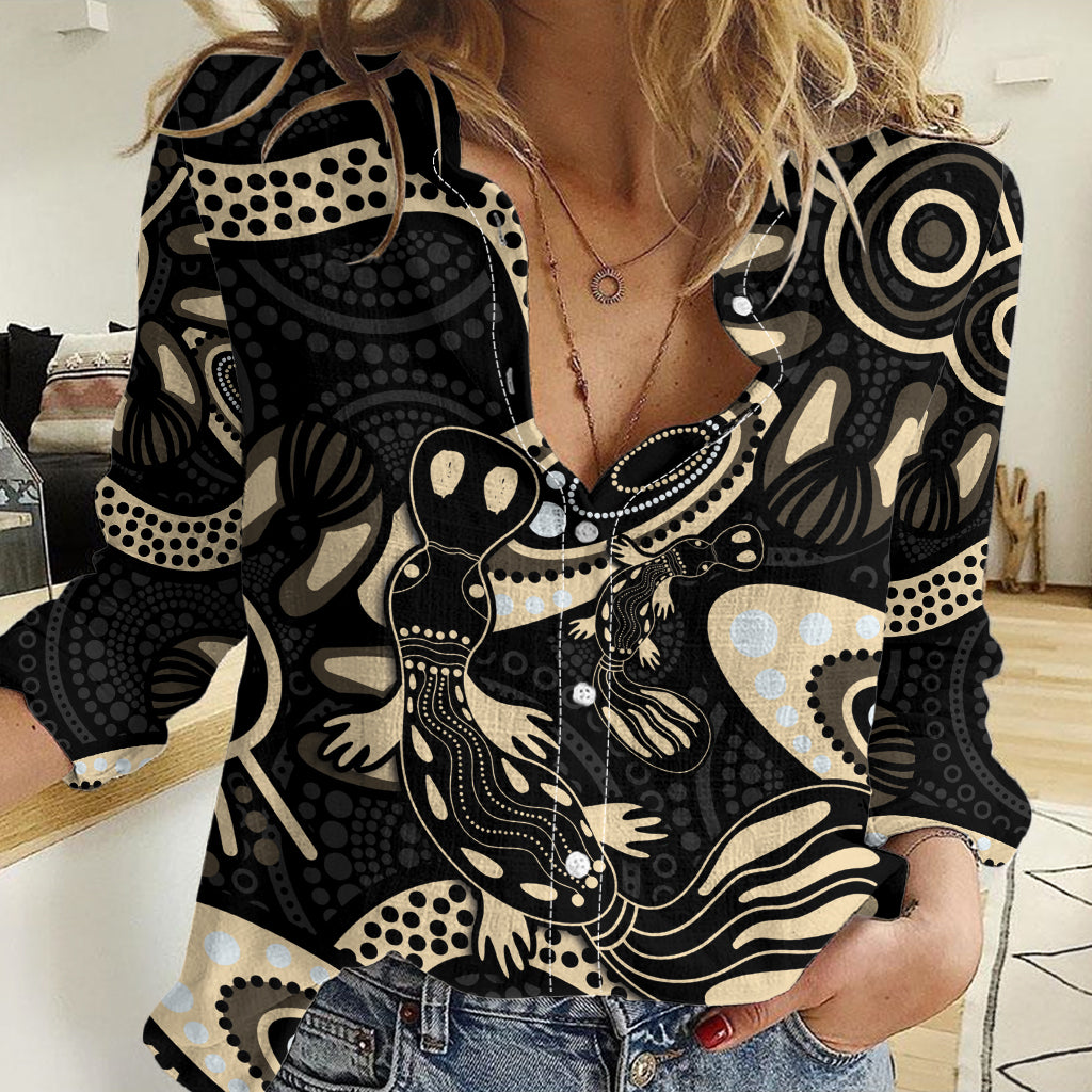 Australia Mothers Day Women Casual Shirt Mom And Baby Platypus Aboriginal Art - Vibe Hoodie Shop