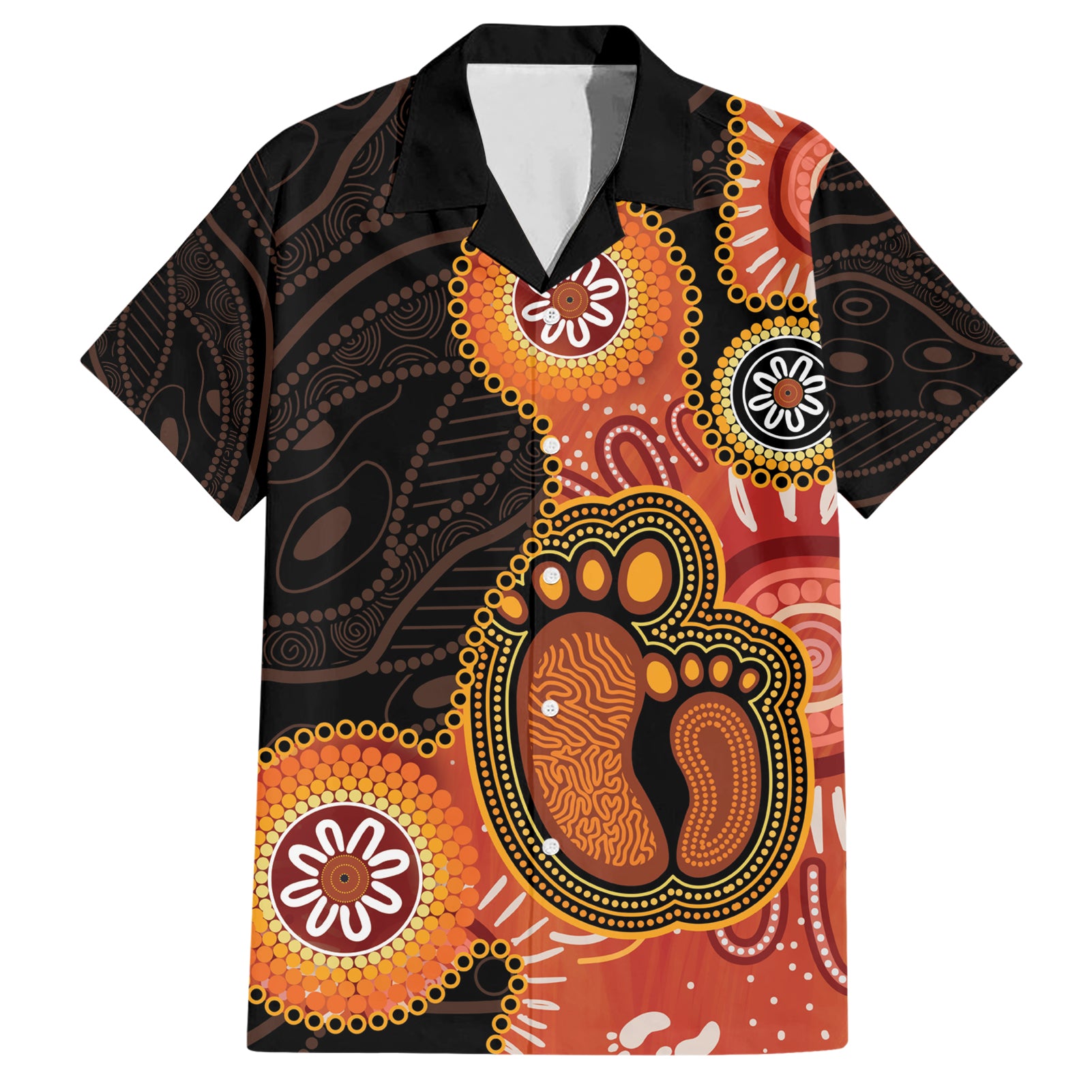 Australia Mothers Day Hawaiian Shirt Mom And Baby Footprint Indigenous - Vibe Hoodie Shop