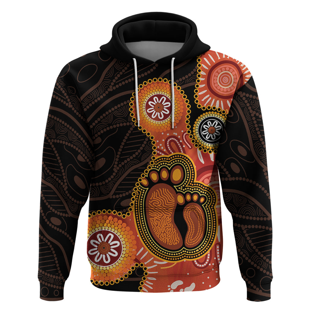 Australia Mothers Day Hoodie Mom And Baby Footprint Indigenous - Vibe Hoodie Shop