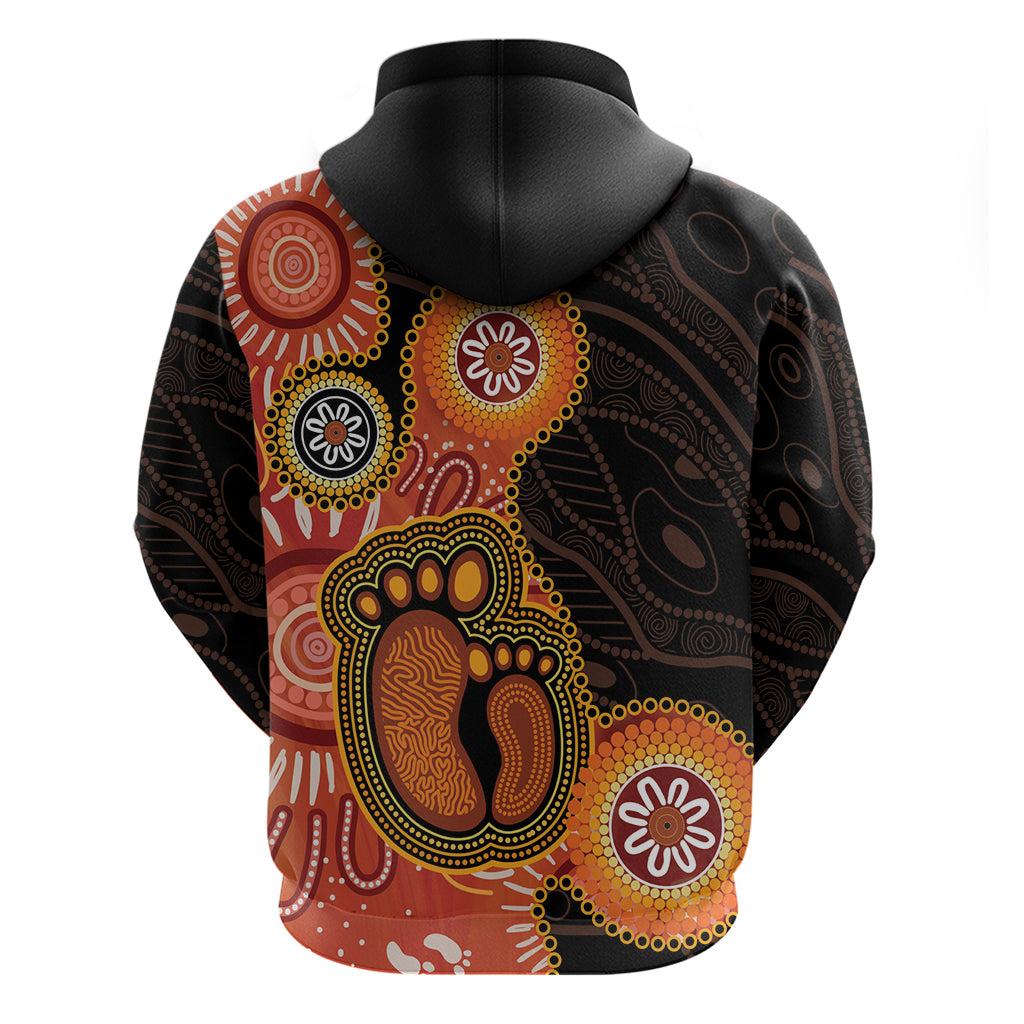 Australia Mothers Day Hoodie Mom And Baby Footprint Indigenous - Vibe Hoodie Shop