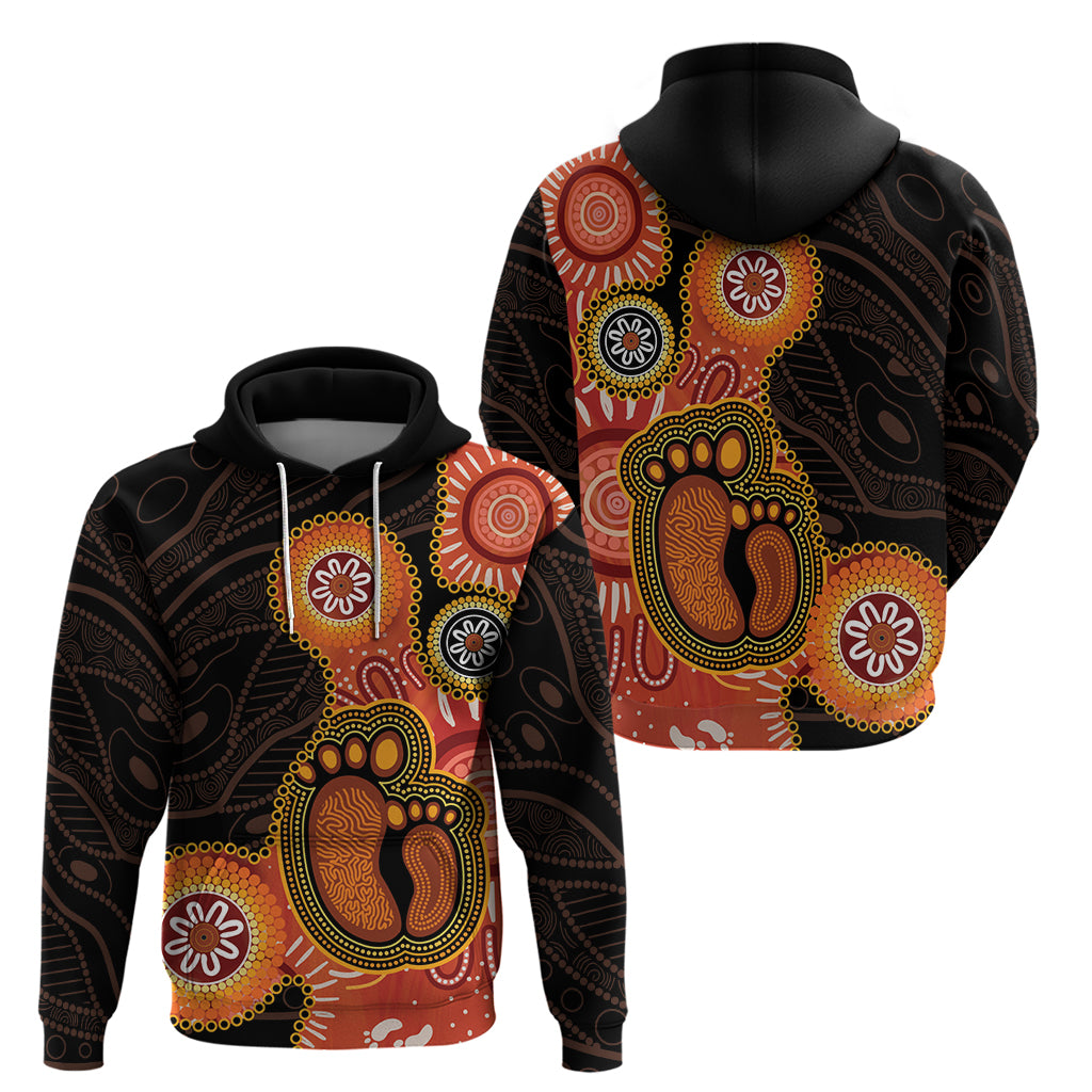 Australia Mothers Day Hoodie Mom And Baby Footprint Indigenous - Vibe Hoodie Shop