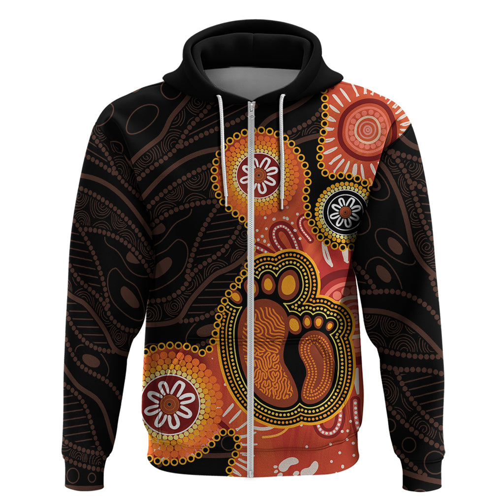 Australia Mothers Day Hoodie Mom And Baby Footprint Indigenous - Vibe Hoodie Shop
