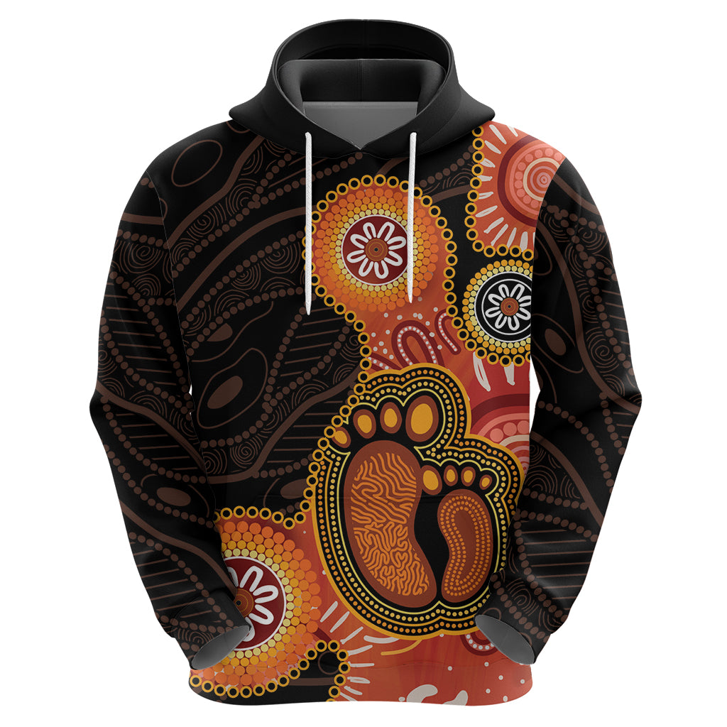 Australia Mothers Day Hoodie Mom And Baby Footprint Indigenous - Vibe Hoodie Shop
