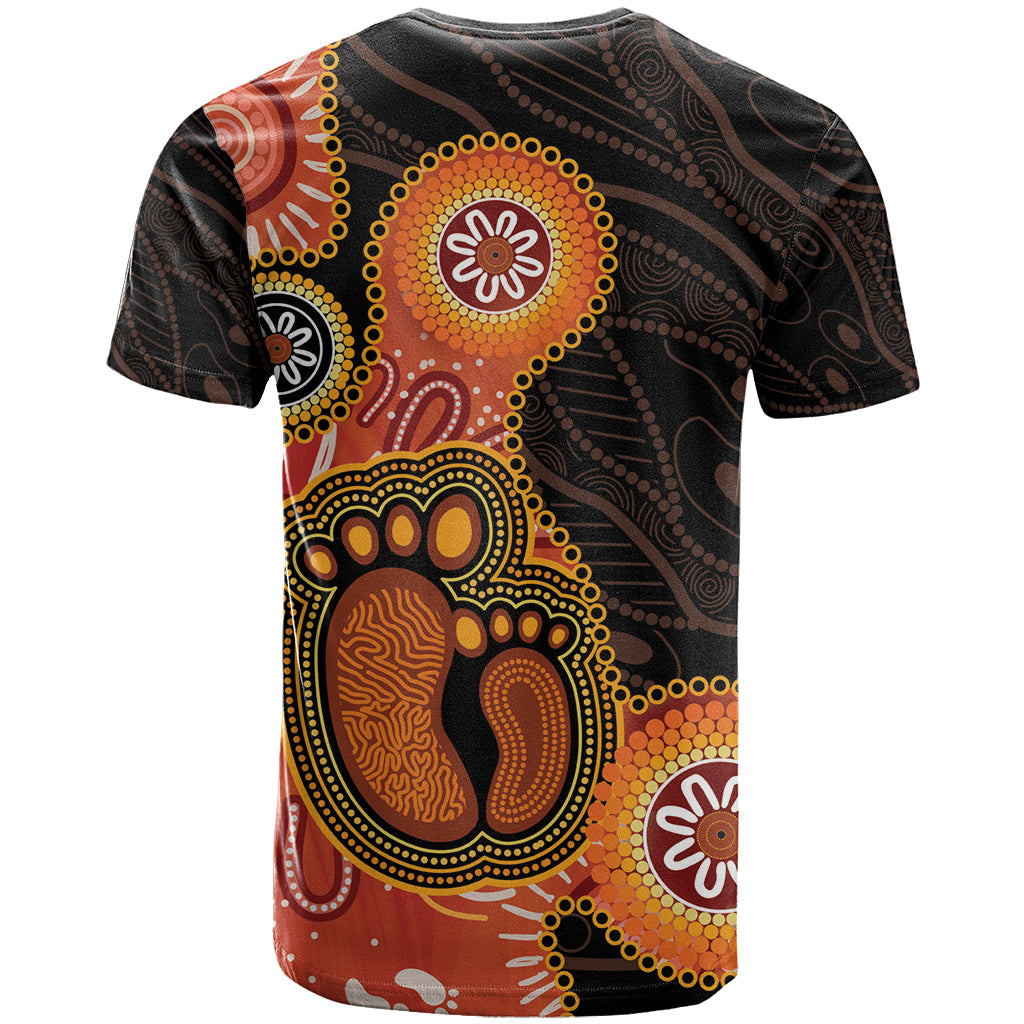 Australia Mothers Day T Shirt Mom And Baby Footprint Indigenous - Vibe Hoodie Shop