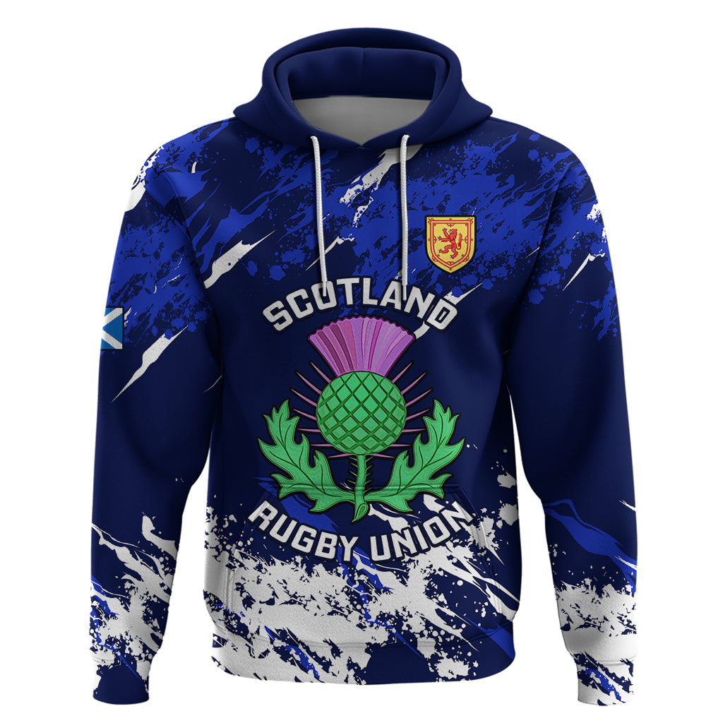 Scotland Rugby Hoodie World Cup 2023 Go Scottish Thistle Grunge Style - Vibe Hoodie Shop
