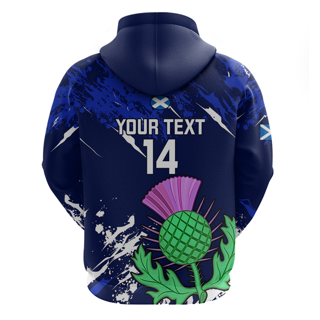 Custom Scotland Rugby Hoodie World Cup 2023 Go Scottish Thistle Grunge Style - Vibe Hoodie Shop