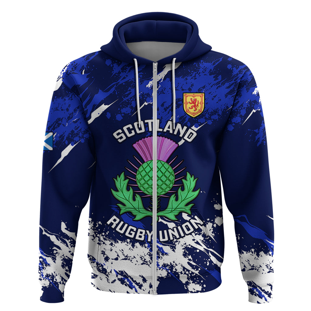 Custom Scotland Rugby Hoodie World Cup 2023 Go Scottish Thistle Grunge Style - Vibe Hoodie Shop