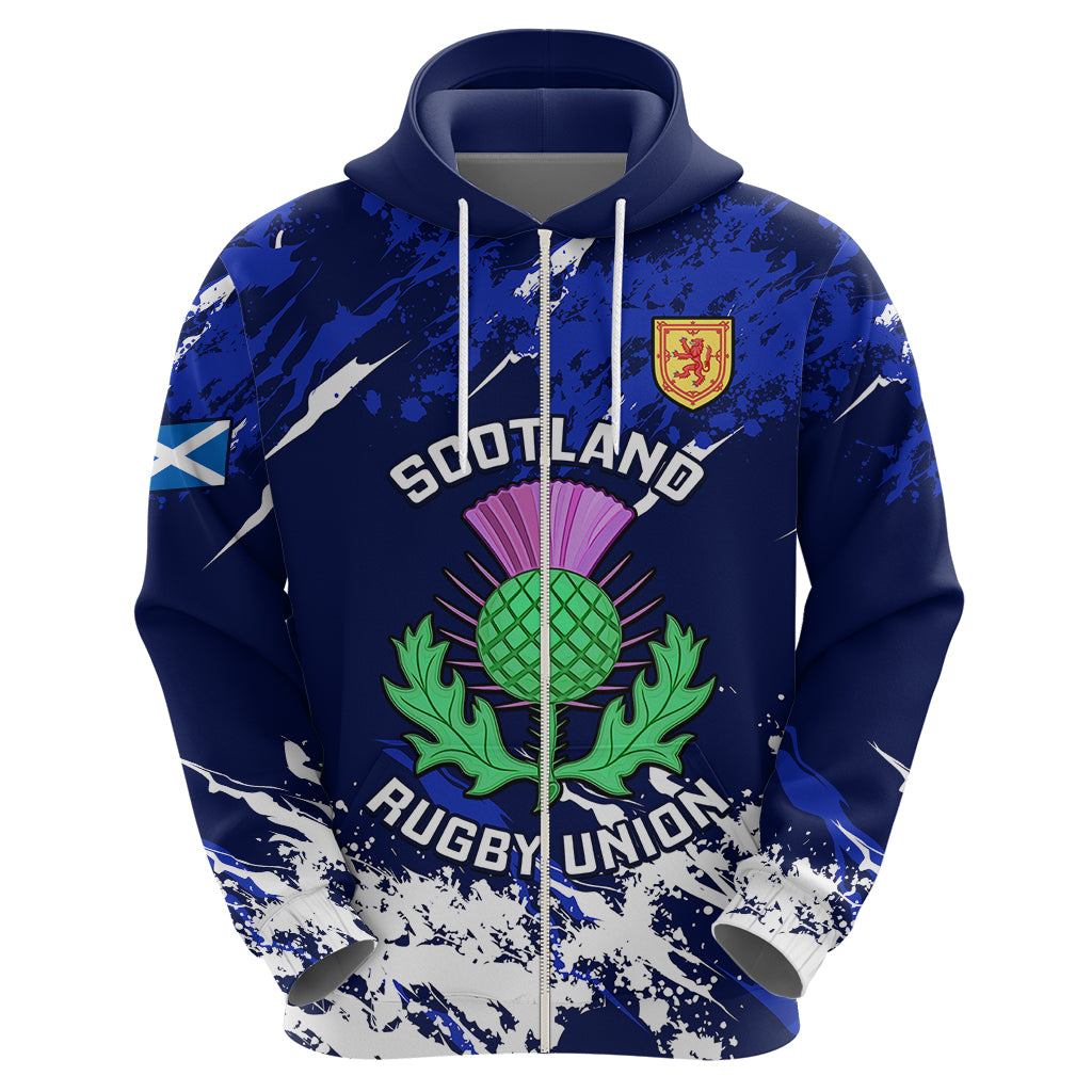 Custom Scotland Rugby Hoodie World Cup 2023 Go Scottish Thistle Grunge Style - Vibe Hoodie Shop