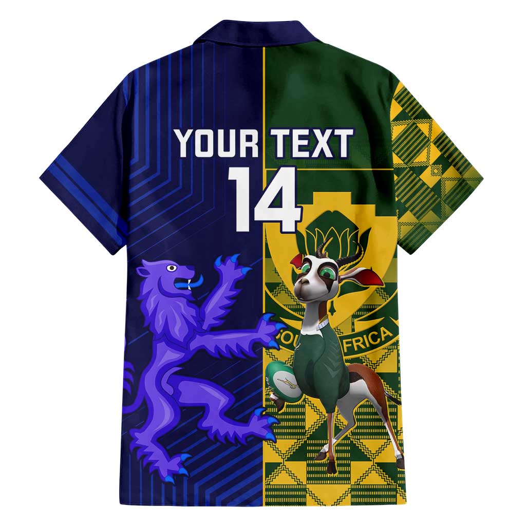 Custom South Africa And Scotland Rugby Hawaiian Shirt Springboks Thistle Together - Vibe Hoodie Shop