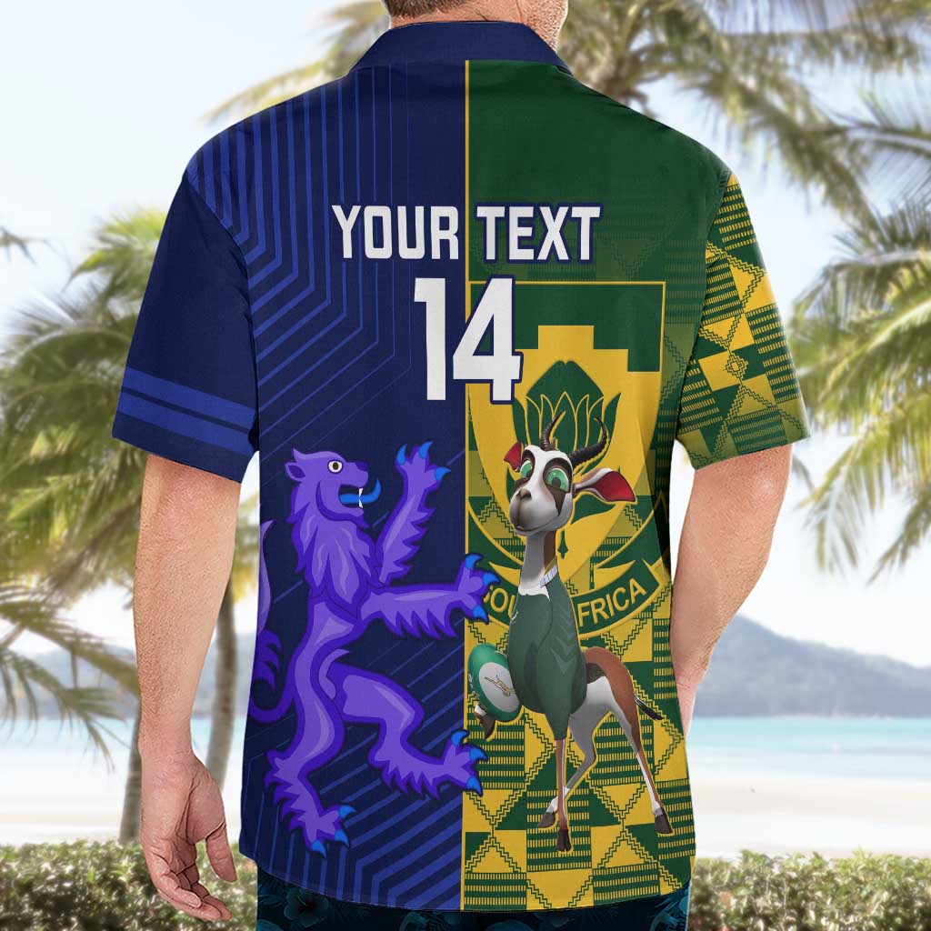 Custom South Africa And Scotland Rugby Hawaiian Shirt Springboks Thistle Together - Vibe Hoodie Shop