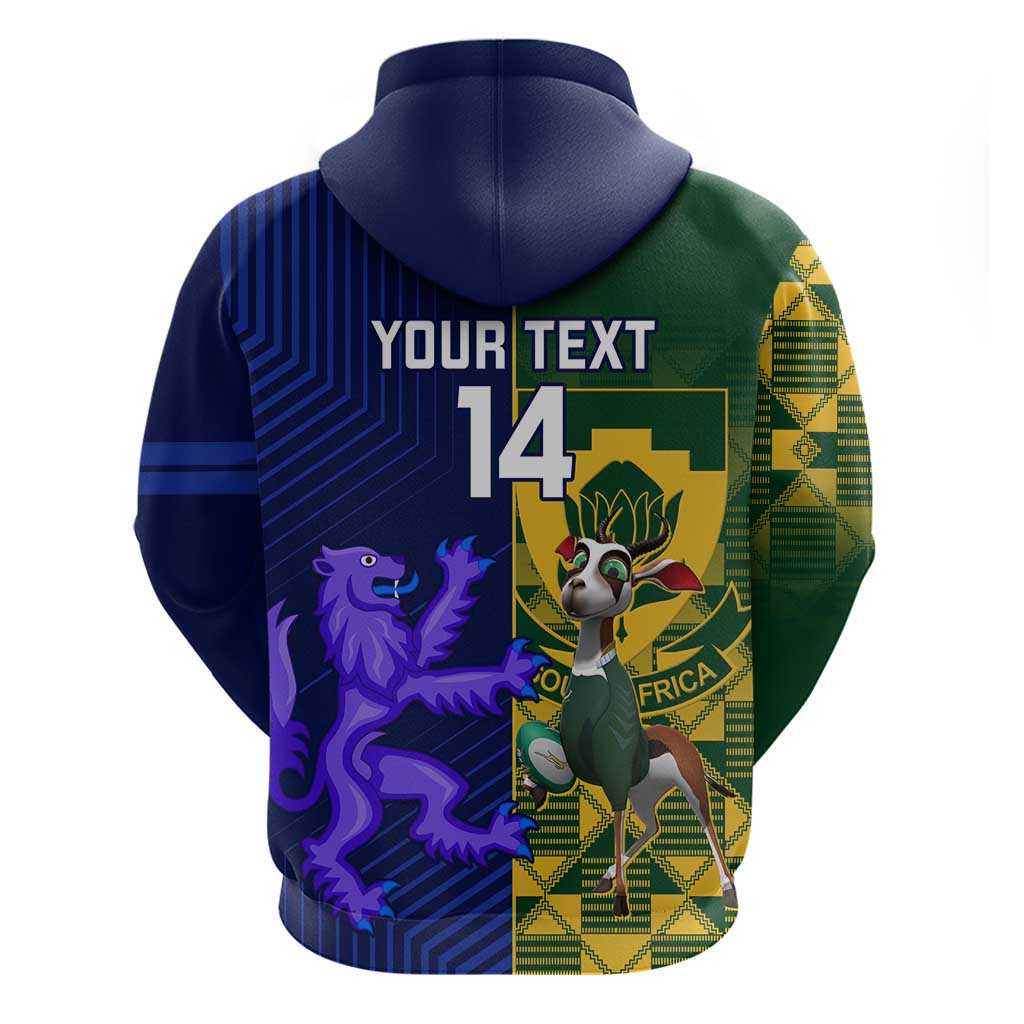 Custom South Africa And Scotland Rugby Hoodie Springboks Thistle Together - Vibe Hoodie Shop