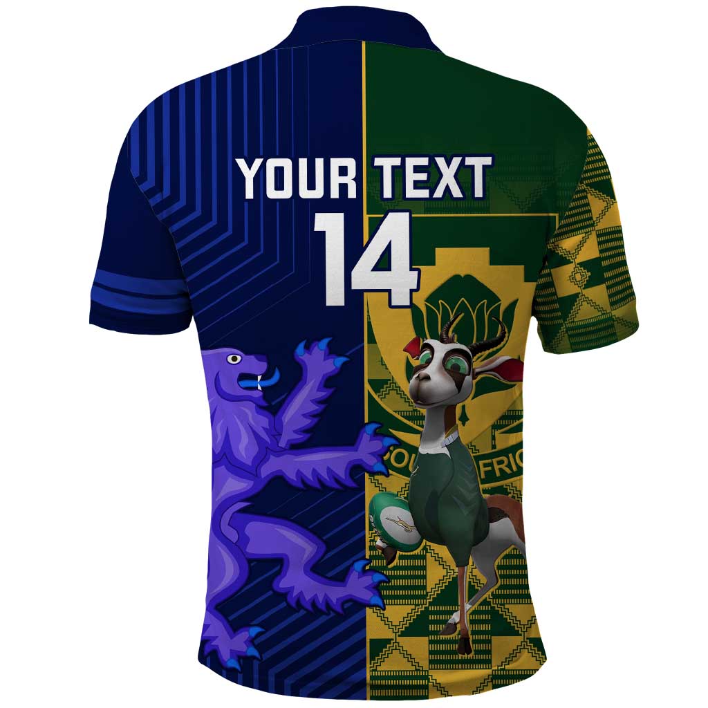 Custom South Africa And Scotland Rugby Polo Shirt Springboks Thistle Together - Vibe Hoodie Shop