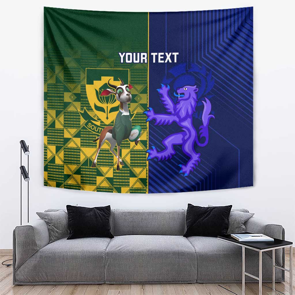 Custom South Africa And Scotland Rugby Tapestry Springboks Thistle Together - Vibe Hoodie Shop