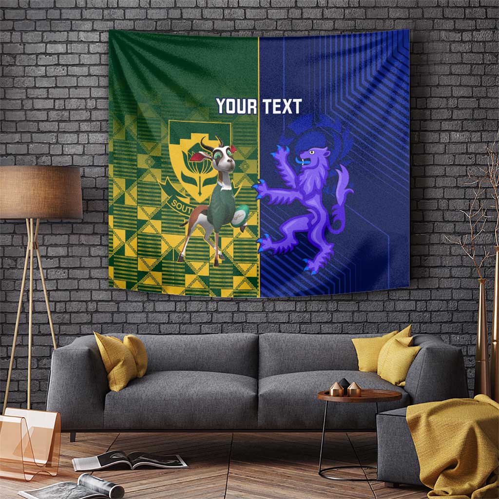 Custom South Africa And Scotland Rugby Tapestry Springboks Thistle Together - Vibe Hoodie Shop