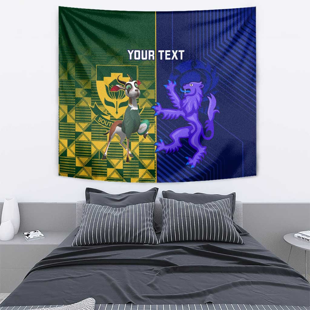 Custom South Africa And Scotland Rugby Tapestry Springboks Thistle Together - Vibe Hoodie Shop