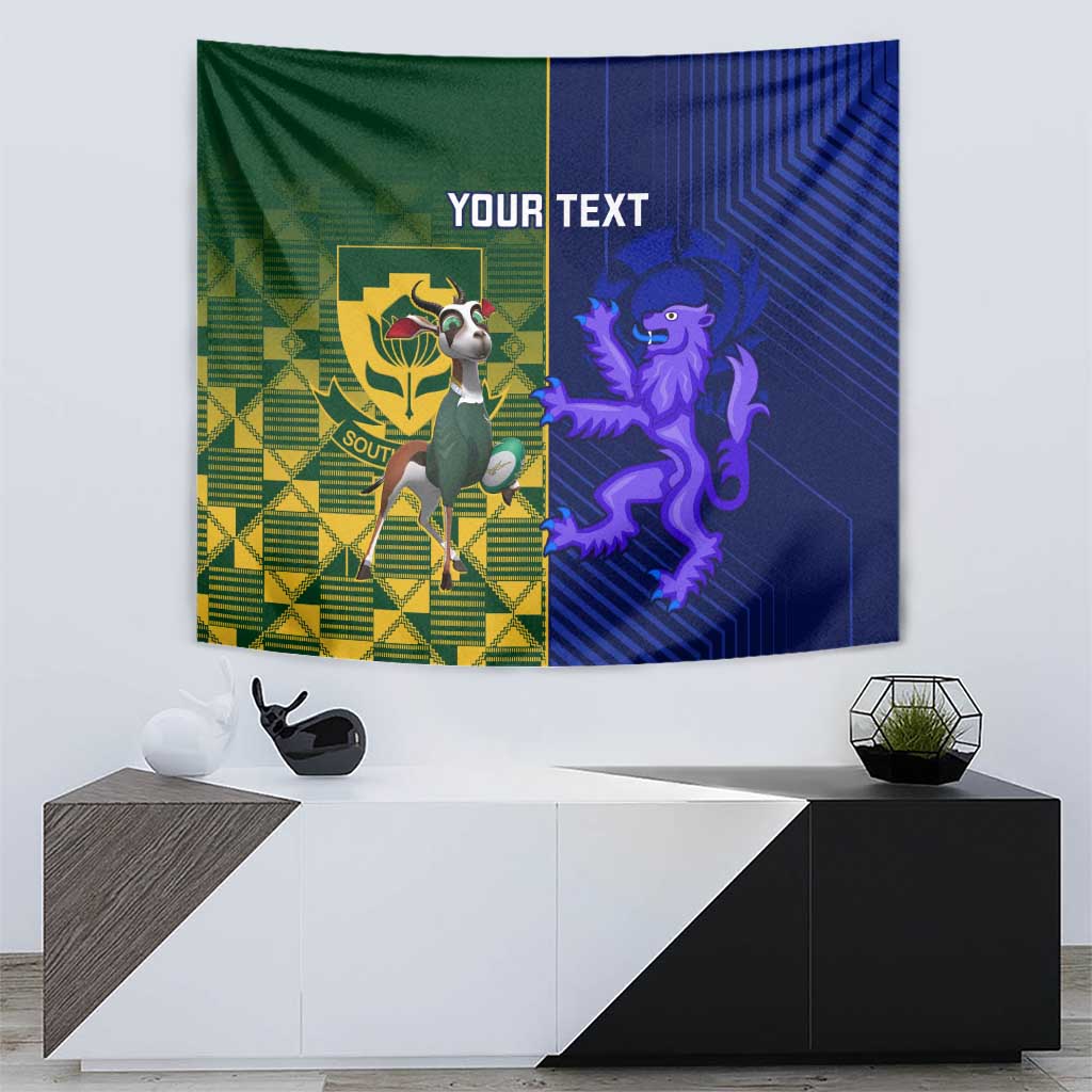 Custom South Africa And Scotland Rugby Tapestry Springboks Thistle Together - Vibe Hoodie Shop