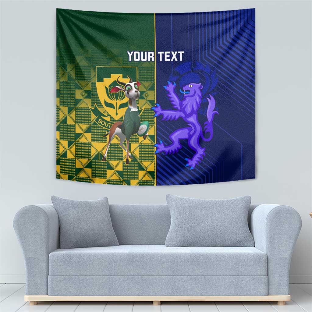 Custom South Africa And Scotland Rugby Tapestry Springboks Thistle Together - Vibe Hoodie Shop