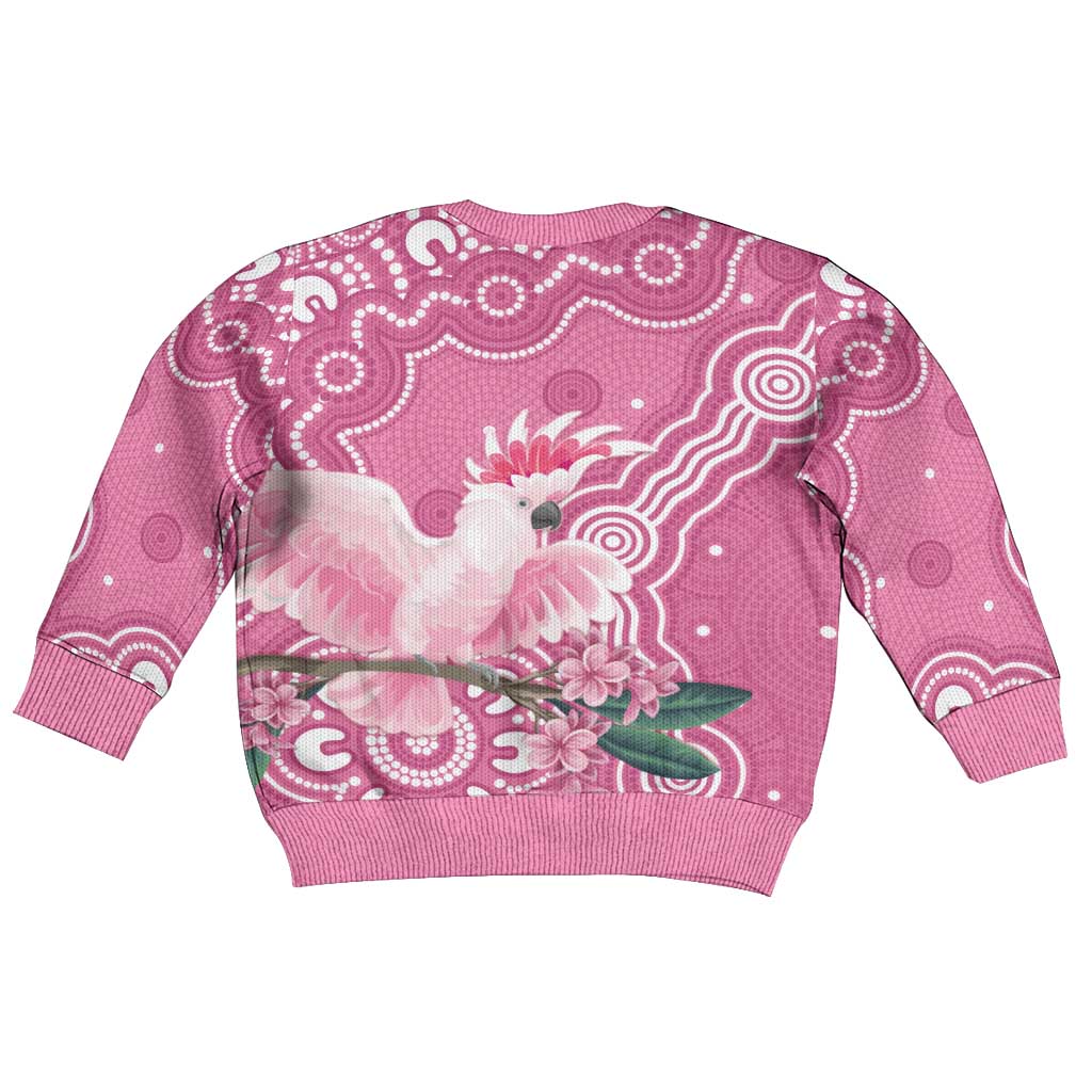 Australia Breast Cancer Awareness Kid Ugly Christmas Sweater Pink Cockatoo Ribbon Aboriginal Art - Vibe Hoodie